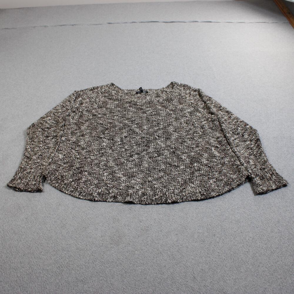 Eileen Fisher Sweater Women Large Brown Marled Boxy Chunky Coastal Boho Made USA